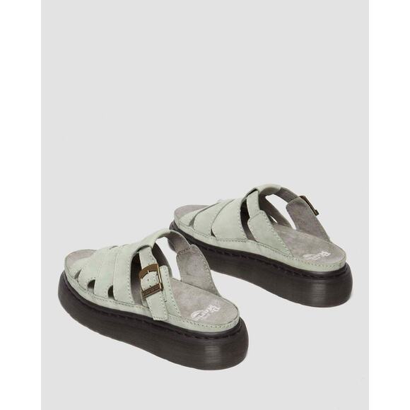 Dr. Martens Maxxy Slide Sage Green Nubuck Leather Platform  display picture 1